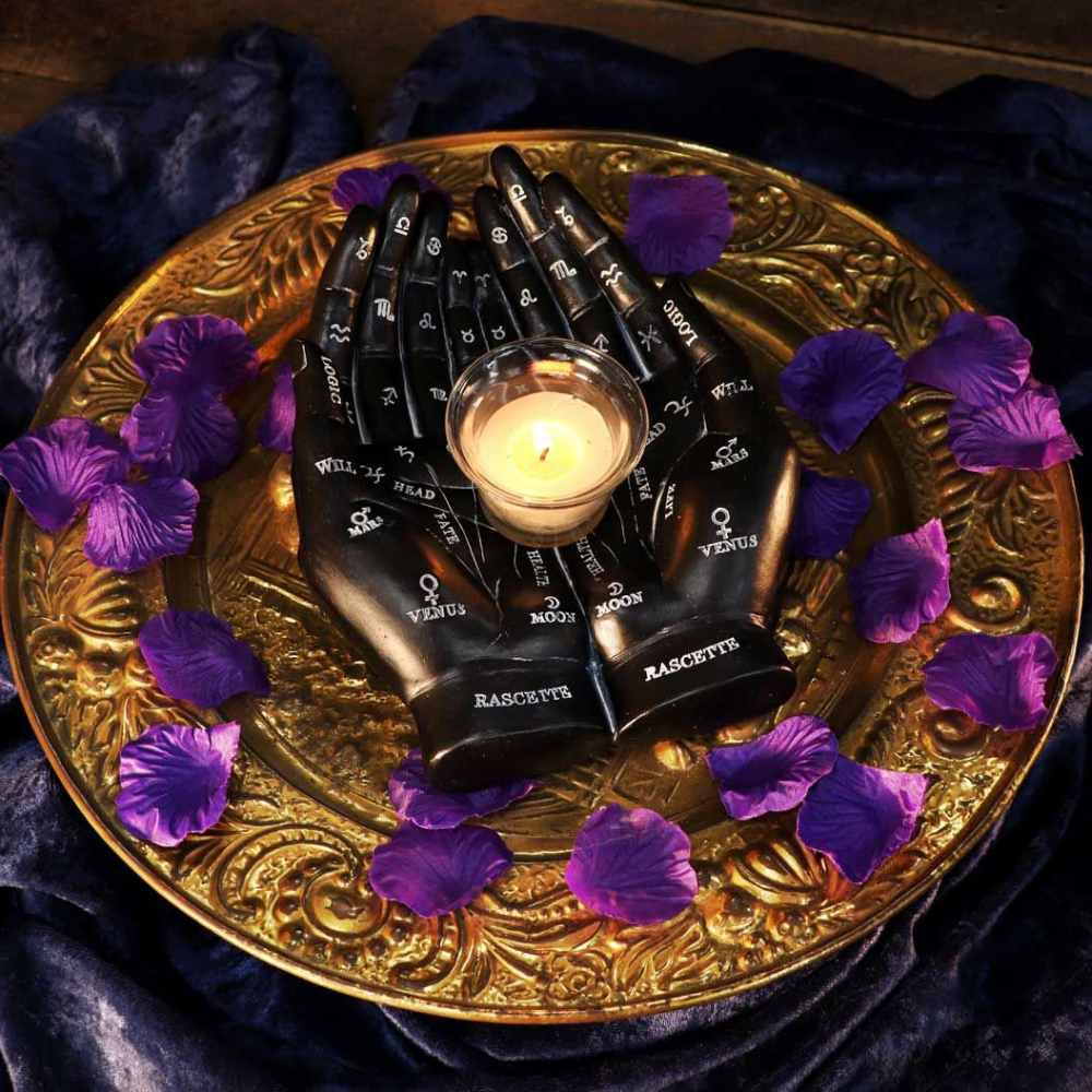 Nemesis Now - Palmists Guide Porte-bougie - Noir